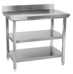 stainless steel prep table with Splash Back